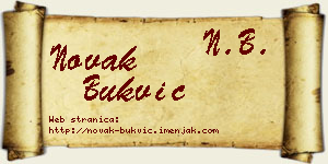 Novak Bukvić vizit kartica